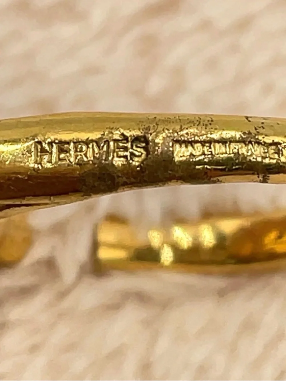 Hermès Cheval Horse Head Open Ring Gold Vintage France - Picture 8 of 8